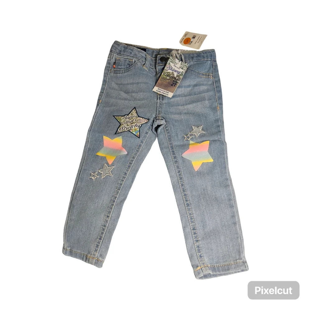 NWT Size 2T Vigoss Kids Light Blue Jeans with Star Accents